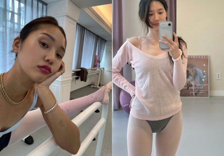 Mimi and Park Gyu-young during ballet practice.